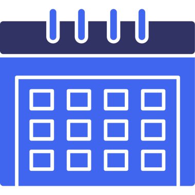 Doldurulmuş dış hatlar biçiminde takvim tarih çizelgesi simgesi