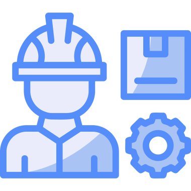 işçi simgesi, vektör illüstrasyonu