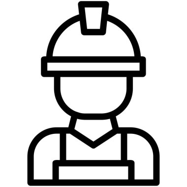 Mühendis işçi miğferi simgesi, satır biçimi