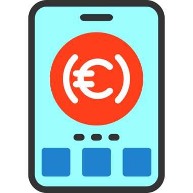 Euro cep telefonu. Basit resimleme