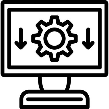 Bilgisayar. Web simgesi basit illüstrasyon