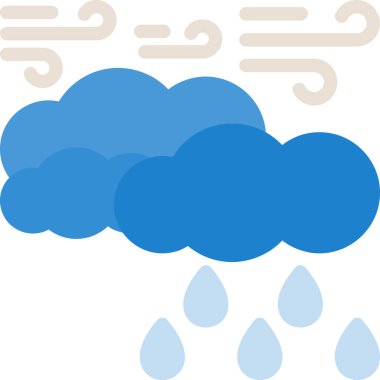 Yağmur. Web simgesi basit illüstrasyon