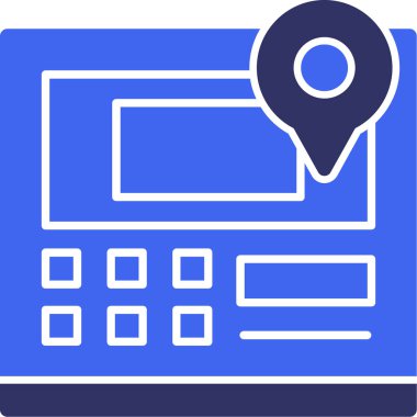 gps harita konum simgesi ana hat biçiminde