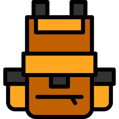 Sırt çantası. Web simgesi basit illüstrasyon