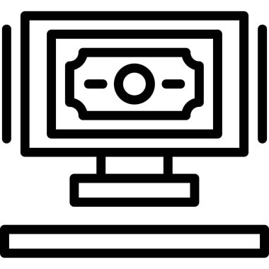 Bilgisayar monitörü. Web simgesi basit illüstrasyon