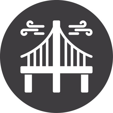 Köprü düz vektör simgesi