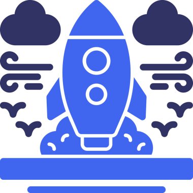 Roket. Web simgesi basit illüstrasyon