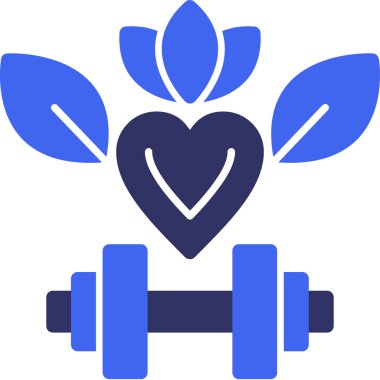 Dambıl simgesi ile kalbin vektör illüstrasyonu