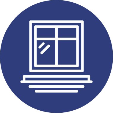 vector illustration of modern b lack icon of window