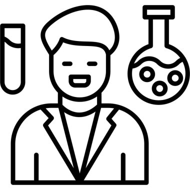 Bilim adamı simgesi, vektör illüstrasyonu