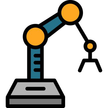 Robotik kol. Web simgesi vektör illüstrasyonu