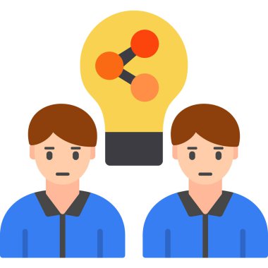 Düz biçimli yaratıcı fikir simgesi