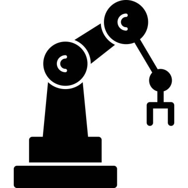 Katı stilde robot el robot simgesi