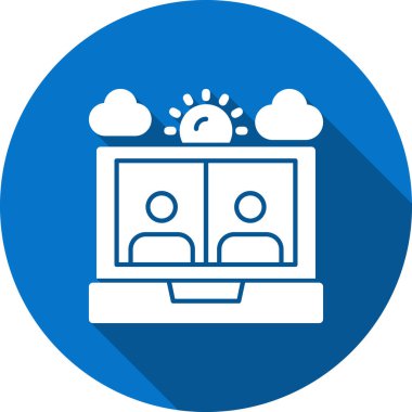 Bir dizüstü bilgisayar simgesinin vektör illüstrasyonu