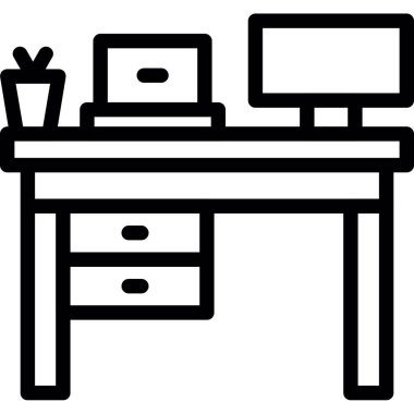 masa mobilyası simgesi, vektör tasarımı