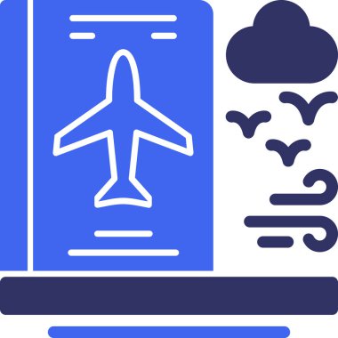 Uçuş bileti ikonu vektör illüstrasyonu