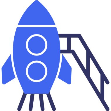 Roket. Web simgesi basit illüstrasyon