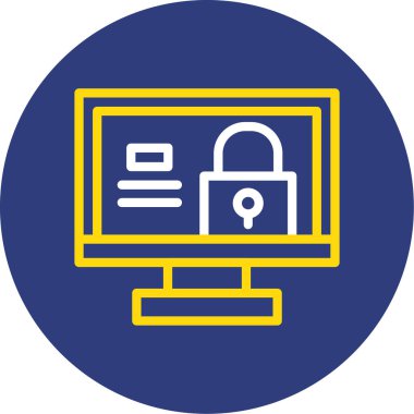 Web simgesi, güvenlik kilidinin vektör illüstrasyonu