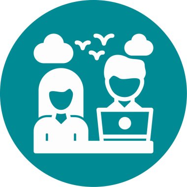 İş kadını simgesi vektör illüstrasyonu