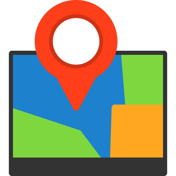 Значок маркера карты в плоском векторном дизайне. Маркер местоположения