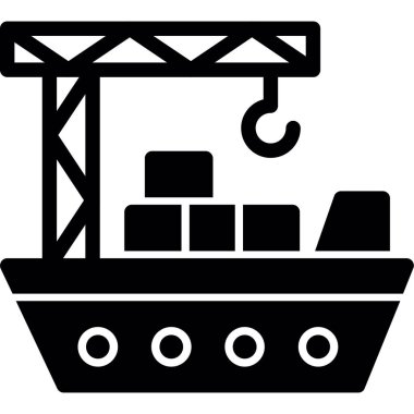 Kargo gemisi kutsal kişilerin resmi, vektör çizim