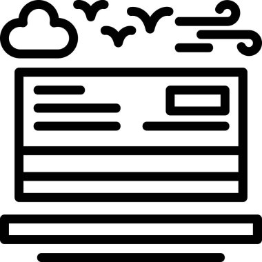 Ana hatlar biçiminde bulut veri sunucusu simgesi