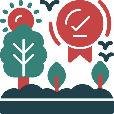 Bir ağaç simgesinin vektör illüstrasyonu