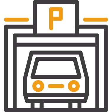 car parking vector line icon