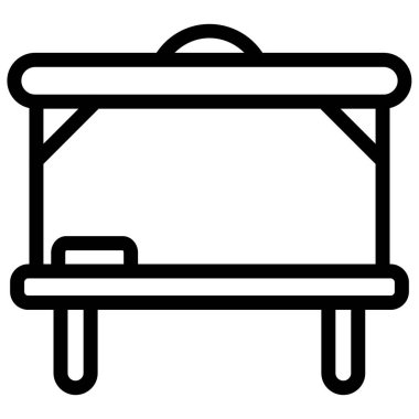 Kamp yürüyüşü ikonu. Beyaz arkaplanda izole edilmiş web tasarımı için kamp kampı ikonu taslağı