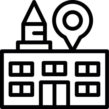 yapı konumu pin simgesi ana hat biçiminde