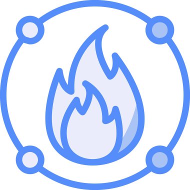 Ateş ikonu. Ağ için alev vektörü simgelerinin özet çizimi