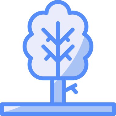 Orman doğa ikonu ana hatlarıyla doldurulmuş.