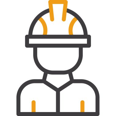 İşçi. Web simgesi basit illüstrasyon