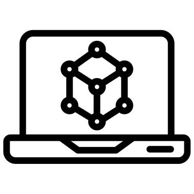 Dizüstü bilgisayar simgesi vektör çizimi