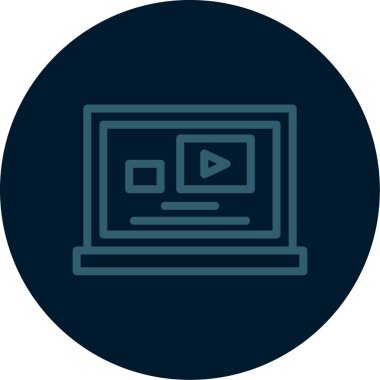 Dizüstü bilgisayar simgesinin vektör çizimi