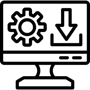 Bilgisayar ayarları. Web simgesi vektör illüstrasyonu