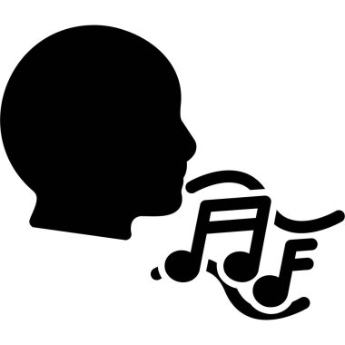 Müzik notası olan siluet kadın vektör illüstrasyonu 10 puan.