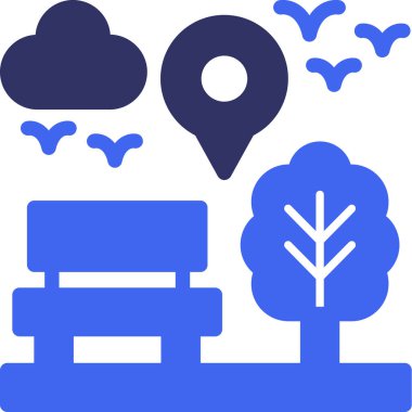 Orman doğa simgesi ana hat biçiminde