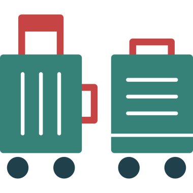 Yeniden düzenleme için bavul Glyph Çoklu Renk, Vektör İllüstrasyonu