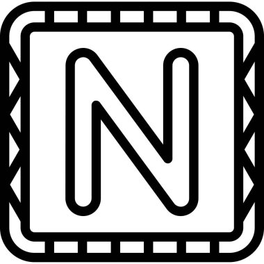 n harfi vektör illüstrasyonu