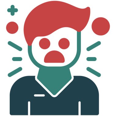 Kızgın surat. Basit resimleme