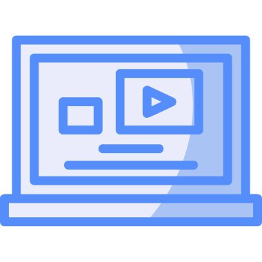 Dizüstü bilgisayar simgesi vektör çizimi