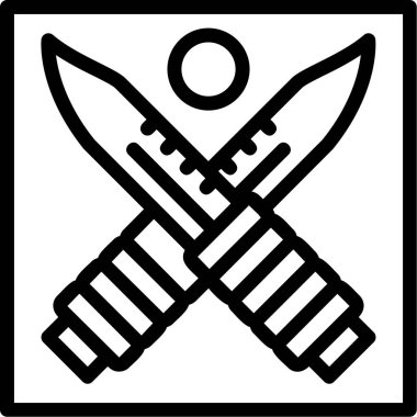 çapraz bıçak simgesi, vektör illüstrasyonu