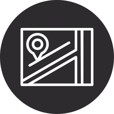 harita konumu pin konumu simgesi ana hat biçiminde