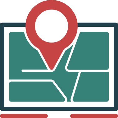 gps konum simgesi doldurulmuş dış hat biçimi