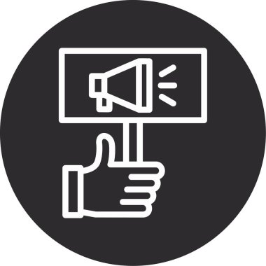 Elle tutulur simge vektör illüstrasyonu