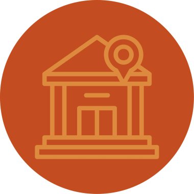 Bina. Web simgesi basit illüstrasyon