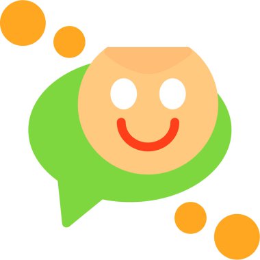 Sohbet ileti simgesi, vektör illüstrasyonu