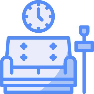 Otel odası simgesi dosya hatları biçiminde