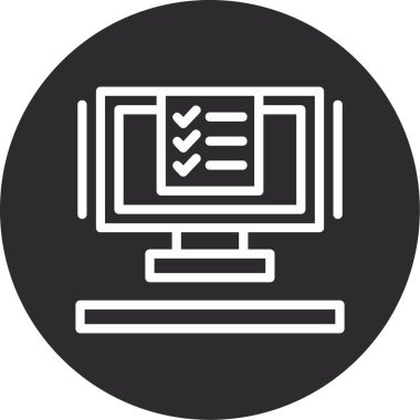 İşaretli bilgisayar monitörü, basit vektör illüstrasyonu